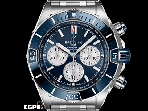 BREITLING 百年靈 Super Chronomat 44 超級計時 AB0136161C1A1 藍色面盤、陶瓷錶圈 藍色熊貓面盤 不鏽鋼材質 200米防水 2025年保卡&nbsp;潛水錶 自動上鍊 44mm