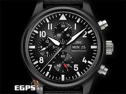 IWC 萬國 Pilot`s Chronograph 飛行員系列 IW389101 計時碼表 星期日期顯示<font color=#33CCFF>「Top Gun」海軍空戰部隊</font> 黑陶瓷錶殼 <font color=#FF0000>2024年保單</font> 自動上鏈 44.5 mm