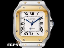 CARTIER 卡地亞 Santos de Cartier 山度士 W2SA0016 中型款 <font color="#ecd55f">18K黃金 半金款</font> 經典<font color="#FF0000">&nbsp;2025年保卡 附快拆式錶帶&nbsp;</font>自動上鍊 35.1mm