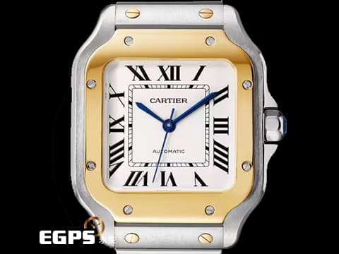 CARTIER 卡地亞 Santos de Cartier 山度士 W2SA0016 中型款 18K黃金 半金款 經典&nbsp;2025年保卡 附快拆式錶帶&nbsp;自動上鍊 35.1mm