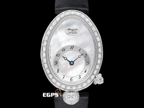 BREGUET 寶璣 Reine de Naples 那不勒斯 8928 皇后鑽錶 18K白金材質 貝殼面盤 自動上鍊 原鑲鑽錶 25x33mm