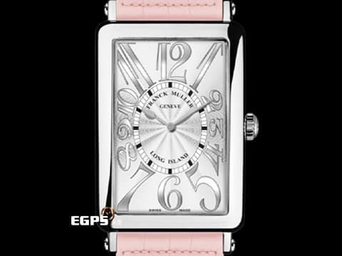 Franck Muller 法蘭穆勒 FM錶 Long Island系列 952QZ REL HO 不鏽鋼材質 銀白色面盤放射雕紋面盤 經典藝術數字時標 石英腕錶 26x44mm