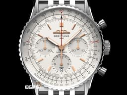 Breitling 百年靈 Navitimer B01 Chronograph 41 航空計時腕錶 AB0139 <font color="#b0b0b0">銀白色面盤</font>搭配<font color="#f0e138">金色指針時標</font> 計時碼表 不鏽鋼 經典環形飛行滑尺 <font color="#ff0000">百年</font><font color="#FF0000">靈自製01機芯 2023年保單 </font>飛行錶&nbsp;自動上鍊 41mm