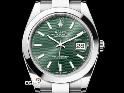 ROLEX 勞力士 DATEJUST 126300 蠔式日誌型 不鏽鋼材質  薄荷綠色蜂巢坑紋面盤 2022年新式保卡&nbsp;自動上鍊 41mm