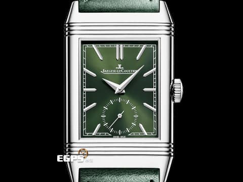 Jaeger Le-Coultre 積家 Reverso Tribute 翻轉 Q3978430 不銹鋼材質  專賣店限定款 綠色面盤 2023年保單  手動上鍊 45.6 x 27.4mm