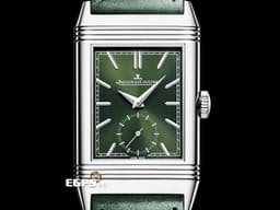 Jaeger Le-Coultre 積家 Reverso Tribute 翻轉 Q3978430 不銹鋼材質 <font color=#6B8E23> 專賣店限定款 綠色面盤 2023年保單 </font> 手動上鍊 45.6 x 27.4mm