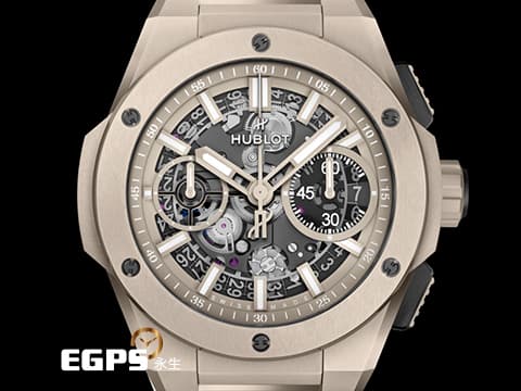 Hublot 宇舶 BIG BANG Unico 大爆炸 三日鍊 飛返計時碼錶 INTEGRATED 451.CZ.4620.CZ&nbsp;一體式米色陶瓷腕錶 源自沙漠及加勒比海攤 米沙色&nbsp;鏤空面盤 2023年電子保卡 全球限量200只 自動上鍊 42mm