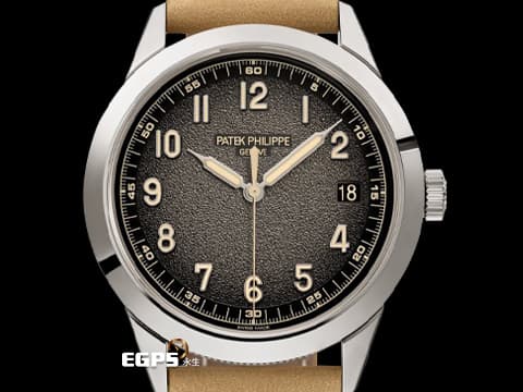 PATEK PHILIPPE 百達翡麗 PP錶 CALATRAVA系列 5226 白金材質 5226G-001 簡約大三針 品味獨特風格的 炭灰漸層色不規則紋理面盤  錶身搭配亮麗巴黎釘紋錶殼 2024年保單&nbsp;自動上鍊 40mm