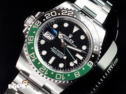 ROLEX 勞力士 GMT-Master II 格林威治型 126720 VTNR <font color=#00ff7f> 綠黑框 雪碧 左冠錶</font> 126720VTNR <font color=#FF0000>勞力士罕見左冠錶  2024年新式保卡</font><font color=#00FFFF>三板蠔式錶帶</font> 自動上鍊 40mm