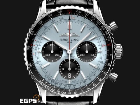 BREITLING 百年靈 Navitimer B01 Chronograph 43 航空計時 AB0138 冰藍色面盤 計時碼表 不鏽鋼 自製機芯 2026年 飛行錶 自動上鍊 43mm