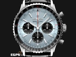 BREITLING 百年靈 Navitimer B01 Chronograph 43 航空計時 AB0138 <font color="#33CCFF">冰藍色面盤</font> 計時碼表 不鏽鋼 <font color="#FF0000">自製機芯 2026年</font> 飛行錶 自動上鍊 43mm