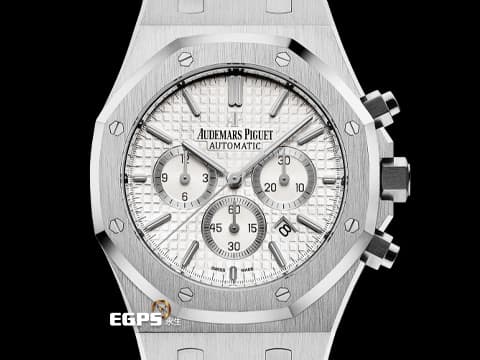 Audemars Piguet 愛彼 AP錶 Royal Oak Chronograph 皇家橡樹 26320ST.00.1220ST.02 銀白色經典格紋面盤 26320 ST 計時碼錶 不鏽鋼 自動上鍊 41mm