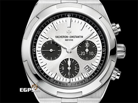 Vacheron Constantin 江詩丹頓 VC錶 Overseas Chronograph 縱橫四海 5500V 計時碼表 熊貓面盤 不鏽鋼&nbsp;2023年保單 快拆錶帶裝置 附原廠皮帶、橡膠錶帶、摺疊扣&nbsp;5500 V 自動上鍊 42.5mm