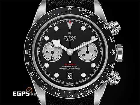 TUDOR 帝舵 Heritage Black Bay Chrono 79360 碧灣 M79360N-0007 計時碼錶 黑色織紋錶帶 2023年保單、熱門搶手黑熊貓面盤，MT5813自製機芯 自動上鍊 41mm