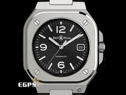 Bell &amp; Ross 柏萊士 Urban系列 BR-05 Black Steel 不鏽鋼 橡膠錶帶 BR05A-BL-ST/SRB 大三針&nbsp;<font color="#FF0000">2026年保卡</font> 自動上鍊 40mm