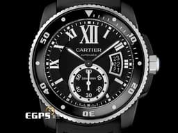CARTIER 卡地亞 Calibre de Cartier Diver 潛水錶 WSCA0006 小秒針 <font color="#05f0f0">ADLC碳鍍不鏽鋼材質</font> <font color="#FF0000">2023年保卡</font> 自動上鍊 42mm