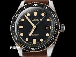 ORIS 豪利時 Divers Sixty-Five系列 1965 <font color=#EA7500>復刻1965年ORIS第一款潛水錶</font> 0173377204354 大三針 <font color=#EA7500>青銅錶圈</font> 不鏽鋼 復古 <font color=#FF0000>2023年保卡</font> 自動上鍊 42mm