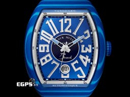 Franck Muller 法蘭穆勒 FM Vanguard Beach 深海藍 最新玻璃纖維複合材質錶殼 <font color=#4169e1>海藍色面盤搭配波浪紋錶殼 彷彿置身海洋度假勝地</font> V41 SC DT 大三針 酒桶型 <font color=#FF0000>亞太區專屬限定 2024年保單</font> 自動上鍊 41mm