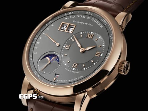 A.LANGE &amp; SOHNE 朗格 LANGE 1 345.033 大日期窗 萬年曆 玫瑰金材質 銀灰色面盤 2021年保單 配件齊全   自動上鍊  此錶歡迎各路錶友以 PP、AP、勞力士 來店交換，本店將以最高價評估～ 41.9mm