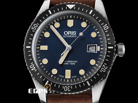 ORIS 豪利時 Divers Sixty-Five系列 1965 復刻1965年ORIS第一款潛水錶 0173377204055 大三針 藍色面盤 不鏽鋼 復古 2023年保卡 自動機芯 42mm