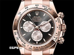 ROLEX 勞力士 Cosmograph Daytona 迪通拿 126505 玫瑰金鍊帶款 計時碼表<font color=#FF0000> ***2024年保卡***</font> <font color=#f1e1b5>亮黑色及金色錶面盤</font> <font color=#FFFF33> 此錶歡迎各路錶友以 PP、AP、勞力士 來店交換，本店將以最高價評估～</font> 自動上鍊 40mm