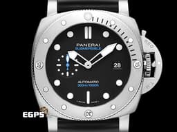 PANERAI 沛納海 Submersible QuarantaQuattro Bianco PAM1229 不鏽鋼材質 PAM01229 黑色面盤 潛水計時外圈 <font color="#FF0000">2025年保單 配件齊全</font> 潛水錶 自動上鍊 44mm