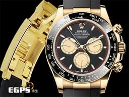 ROLEX 勞力士 Daytona 126518LN 126518 LN 迪通拿 計時碼表 18K黃金材質 陶瓷錶圈 黑底黃金圈熊貓面盤 <font color=#33CCFF>最!最!最!新款快調錶扣!!!</font><font color=#FF0000> 金色指針 保羅紐曼面盤 2024年保單 </font> </font><font color=#FFFF33>歡迎各路錶友以 PP、AP、勞力士 來店交換，本店將以最高價評估～</font> 賽車錶 自動上鍊 40mm