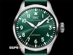 IWC 萬國 Big Pilot`s Spitfire Bronze 大飛行員 噴火戰機 IW329306 不鏽鋼材質 <font color=#227700>綠色面盤、橡膠錶帶</font> <font color=#FF0000>最新EasX-CHANGE錶帶更換系統 2024年保單</font> 自動上鏈 43mm