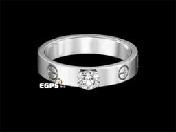 CARTIER 卡地亞 N4204000 LOVE 訂婚鑽戒 18K白金 白金鑽石 0.23CT E/VVS2 天然真鑽  <font color=#FF0000> 附GIA證書 E/VVS2 盒單配件齊全 台灣公司貨</font> 卡地亞專屬戒圍48號 名牌戒指 鑽戒