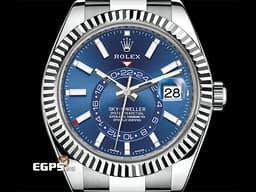 ROLEX 勞力士 Sky-Dweller 326934 天行者 藍色面盤 白K金材質外圈 年曆錶 <font color=#FF0000><font color=#0000FF>藍面天行者</font> 蠔式三節大版帶 2020年單 新式保卡</font> 自動上鍊 <font color=#FFFF33></font> 42mm