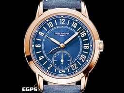 Patek Philippe 百達翡麗 PP錶 Complications 複雜功能時計 Calatrava Travel Time 旅行家 5224R-001 <font color=#33CCFF>藍色面盤</font> 兩地時間 玫瑰金 <font color=#FF0000>2024年保單</font> 5224 R <font color=#FFFF33>歡迎錶友以 PP、AP、勞力士 來店交換，本店將以最高價評估～</font> 自動上鍊 40mm