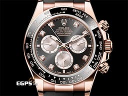 ROLEX 勞力士 Cosmograph Daytona 迪通拿 126515LN 計時碼表<font color=#FF0000> ***最新款 2024年保卡***</font> 126515 LN <font color=#f1e1b5>原廠鑲鑽亮黑色及金色錶面盤 原廠鑲嵌鑽石時標</font> 永恆玫瑰金 <font color=#FFFF33>此錶歡迎各路錶友以 PP、AP、勞力士 來店交換，本店將以最高價評估～</font> 自動上鍊 40mm