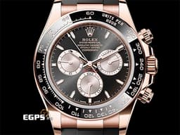 ROLEX 勞力士 Cosmograph Daytona 迪通拿 126515 18K永恆玫瑰金材質 計時碼表<font color=#FF0000> 2024年保卡 </font> <font color=#f1e1b5>原廠亮黑色及金色錶面盤</font> <font color=#FFFF33> 此錶歡迎各路錶友以 PP、AP、勞力士 來店交換，本店將以最高價評估～</font> 自動上鍊 40mm