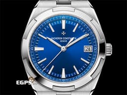 Vacheron Constantin 江詩丹頓 VC錶 Oversea 縱橫四海 4520V/210A-B128 4520 不鏽鋼材質 <font color="#0080FF">藍色放射紋漆面錶盤 日內瓦印記</font> 大三針 <font color="#ff0000"> 2025年保卡 易拆卸替換錶帶裝置 另附皮革錶帶和橡膠錶帶</font> 自動上鍊 41mm