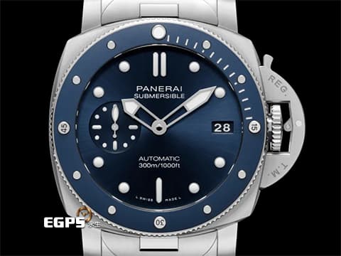 PANERAI 沛納海 Luminor Submersible PAM2068 PAM02068 三日鍊 不鏽鋼材質 藍色面盤、錶圈 2023年保卡 台灣公司貨 潛水錶 自動上鍊 42mm