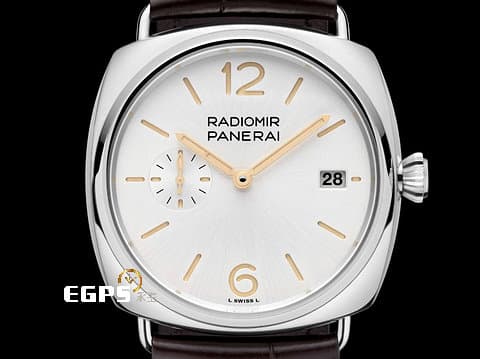 PANERAI 沛納海 Radiomir Quaranta PAM1292 PAM01292 不鏽鋼材質&nbsp;白色放射紋三明治夜光時標面盤&nbsp;金質指針、小秒針 三日鍊&nbsp; 2026年保卡&nbsp;自動上鍊 40mm