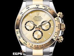 ROLEX 勞力士 Cosmograph Daytona 迪通拿 126503 不鏽鋼及18K黃金半金款 計時碼表 <font color=#FF0000>2024保卡</font> <font color=#f1e1b5>金色面盤搭配黑圈色計時盤</font> 自動上鍊 40mm