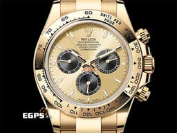 ROLEX 勞力士 Cosmograph Daytona 宇宙計時型 迪通拿 126508 <font color=#f5dea8>金色熊貓 余文樂面盤</font> 計時碼表 <font color=#FF0000>最新4131機芯 2024年保卡</font> 18K黃金材質 <font color=#FFFF33>歡迎各錶友以 PP、AP、勞力士 來店交換，本店將以最高價評估～</font> 賽車錶 自動上鍊 40mm