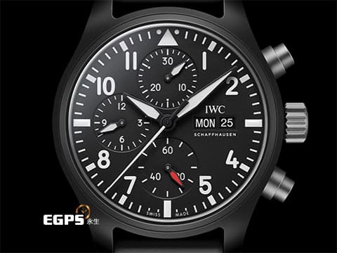 IWC 萬國 Pilot`s Chronograph Top Gun 飛行員系列 IW389401 海軍空戰部隊  2024年保單 黑色陶瓷錶殼 快拆式錶帶  自動上鏈 41.9mm