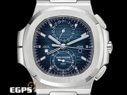 Patek Philippe 百達翡麗 PP錶 Nautilus 5990 金鷹 鸚鵡螺 <font color=#4169e1>鋼王金鷹回歸 最新款 藍色漸層橫條紋面盤</font> 5990/1A-011 同軸 計時碼錶 <font color=#FF0000>2023年 最新可微調按壓式摺疊扣</font> 不鏽鋼 <font color=#FFFF33>歡迎各錶友以 PP、AP、RM、勞力士 來店交換，本店將以最高價評估～</font> 自動上鏈 40.5mm