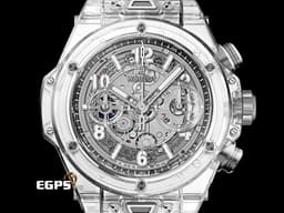Hublot 宇舶 BIG BANG Unico 大爆炸 三日鍊 飛返計時碼錶 441.JX.4802.RT <font color="#05f0f0">拋光藍寶石水晶材質錶殼 原廠特殊水晶材質錶盒</font> 鏤空面盤 <font color="#ff0000">2025年保單 限量500支</font>&nbsp;自動上鍊 42mm