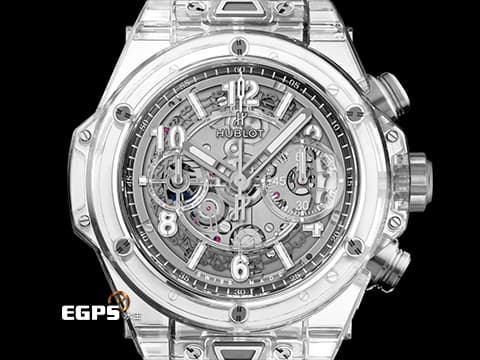 Hublot 宇舶 BIG BANG Unico 大爆炸 三日鍊 飛返計時碼錶 441.JX.4802.RT 拋光藍寶石水晶材質錶殼 原廠特殊水晶材質錶盒 鏤空面盤 2025年保單 限量500支&nbsp;自動上鍊 42mm