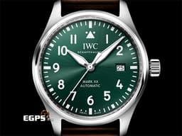 IWC 萬國 Pilot's Mark XX 飛行員 馬克二十 IW328205 <font color=#2ebb1f>綠色面盤 最新5日鍊機芯</font> 不鏽鋼 <font color=#FF0000>2024年保卡 EasX-CHANGE錶帶更換系統</font> 飛行錶 自動上鍊 40mm