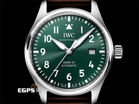 IWC 萬國 Pilot's Mark XX 飛行員 馬克二十 IW328205 綠色面盤 最新5日鍊機芯 不鏽鋼 2024年保卡 EasX-CHANGE錶帶更換系統 飛行錶 自動上鍊 40mm