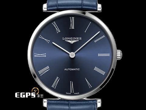 LONGINES 浪琴 La Grande Classique 嘉嵐系列 L49184942 藍色面盤 羅馬數字時標 不鏽鋼 經典 2024年保卡 超薄 自動上鍊 38mm