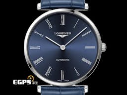 LONGINES 浪琴 La Grande Classique 嘉嵐系列 L49184942 <font color=#4169e1>藍色面盤 羅馬數字時標</font> 不鏽鋼 經典 <font color=#FF0000>2024年保卡 超薄 自動上鍊</font> 38mm