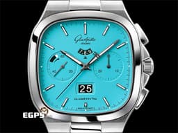 Glashutte Original 格拉蘇蒂 Seventies Chronograph Panorama Date 七零年代 70s 復古<font color="#48a6ce">&nbsp;Disco Blue 迪斯可藍色面盤 限量100只</font>&nbsp;1-37-02-10-02-70 飛返 計時碼表 大日期窗 動能顯示 不鏽鋼材質&nbsp;<font color="#FF0000">2022年台灣公司貨</font>&nbsp;德國錶 自動上鍊 40mm