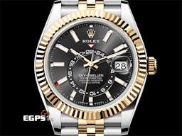 ROLEX 勞力士 Sky-Dweller 336933 天行者 不鏽鋼&18黃K金材質 半金款 年曆錶 <font color=#FF0000><font color=#ffff00>最新款 半金黑色面盤天行者 Cal.9002機芯</font> 紀念型（Jubilee）錶帶 2024年單</font> 自動上鍊 42mm