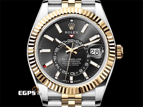 ROLEX 勞力士 Sky-Dweller 336933 蠔式 天行者 18K黃金 半金款 最新9002機芯 兩地時間 年曆錶 沙羅系統 經典三角坑紋錶圈 2024年保卡 紀念型（Jubilee）五銖錶帶 自動上鍊 42mm