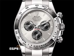 ROLEX 勞力士 Cosmograph Daytona 宇宙計時型 迪通拿 126509 <font color=#e2e2e2>灰色熊貓面盤</font> 計時碼表 <font color=#FF0000>2024年新式綠卡</font> 18K白金材質 <font color=#FFFF33> 此錶歡迎各路錶友以 PP、AP、勞力士 來店交換，本店將以最高價評估～</font> 自動上鏈 40mm